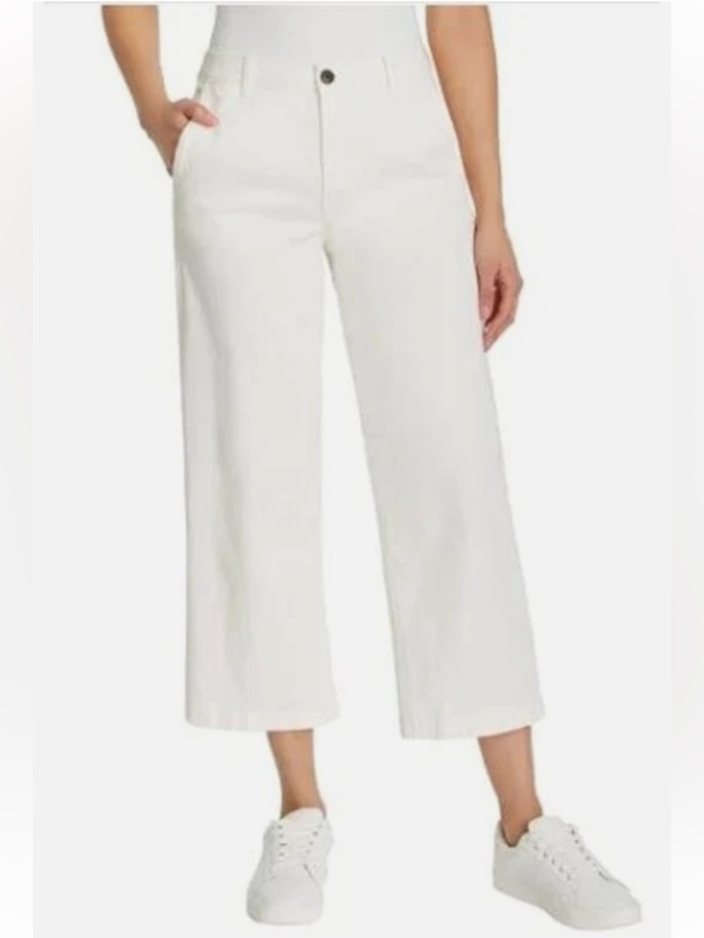 Ella Moss Women's Wide Leg Crop cream Pant